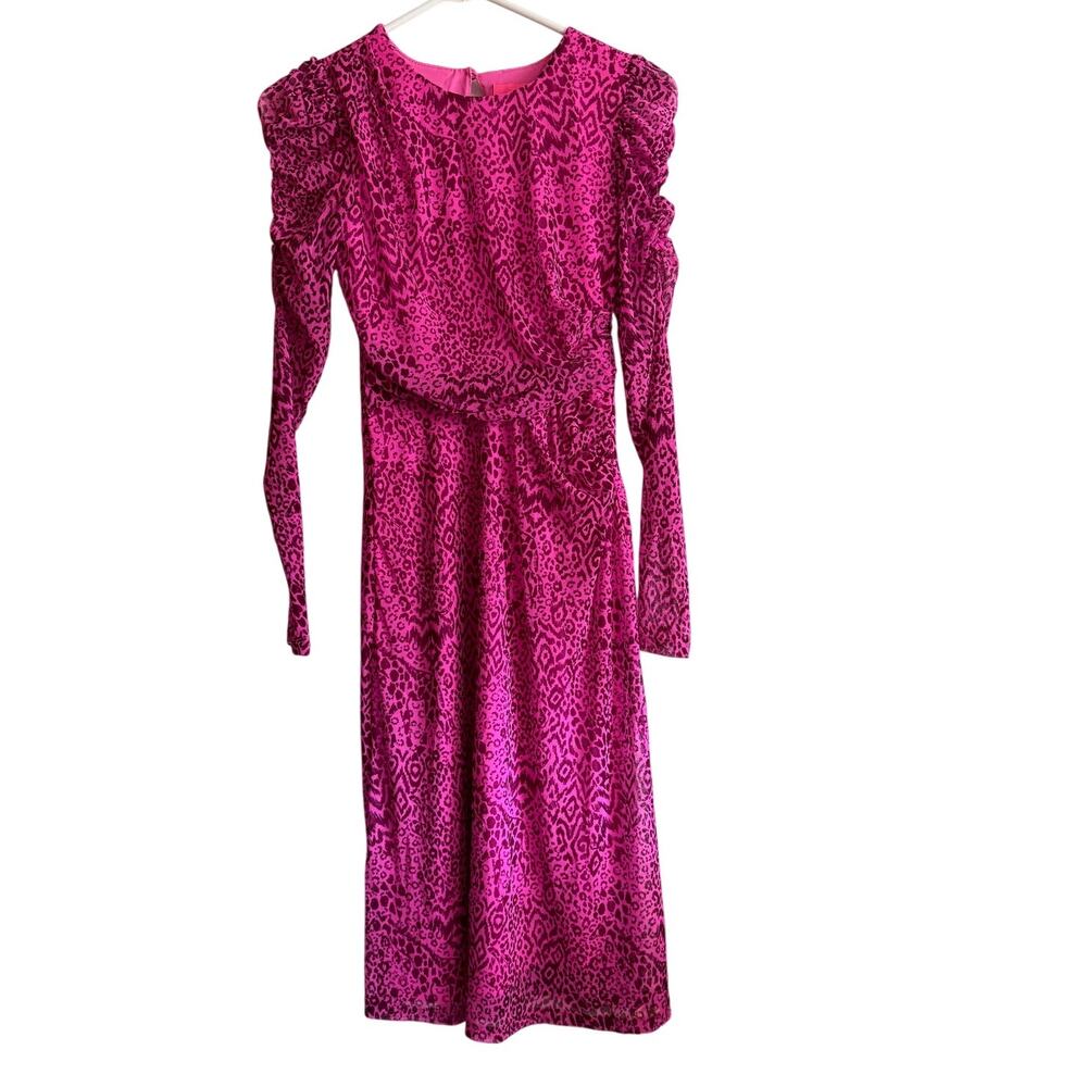 Lilly Pulitzer Preslie Mesh Midi Dress Cerise Pink XXS